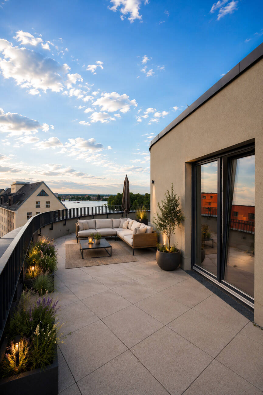 Einzigartige 2-Zimmer-Penthouse-Wohnung mit großer Dachterrasse und sensationellem 180°-Havelblick! – Berlin – Vorschaubild 8