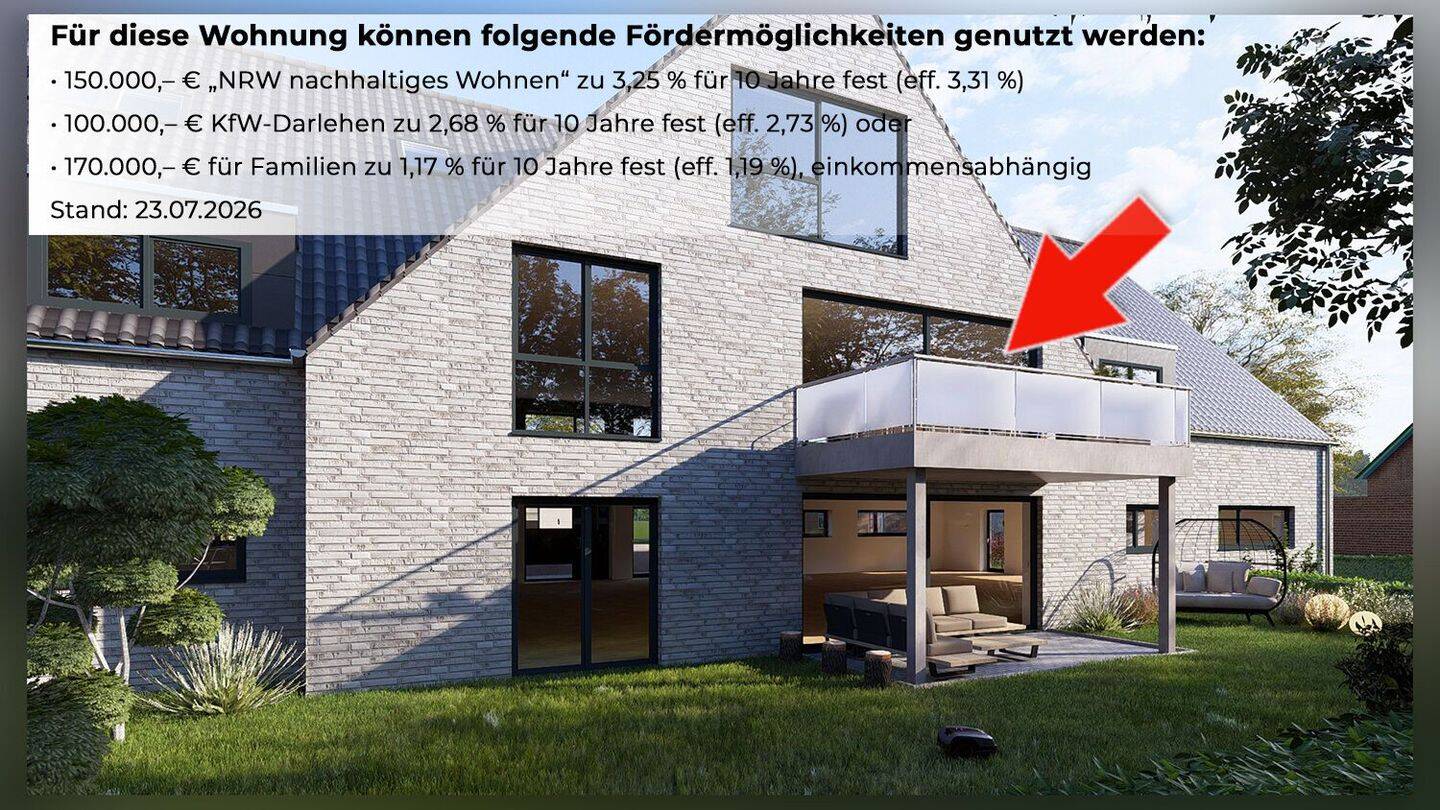 3-Zimmer-Neubauwohnung mit Balkon - energieeffizient & elegant