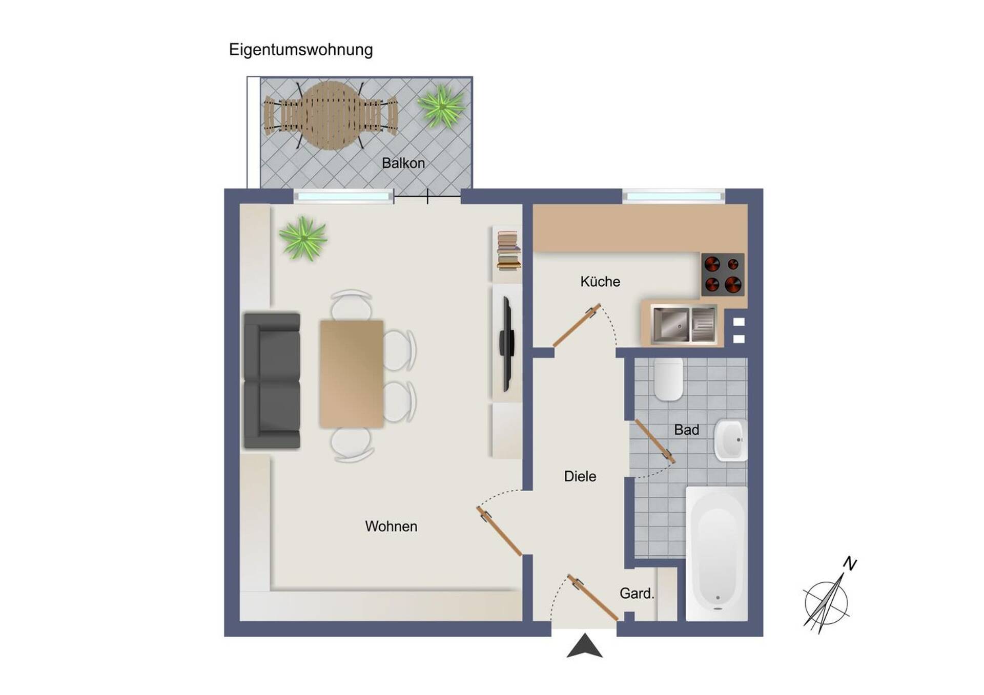 Etagenwohnung in 41238 Mönchengladbach mit 33 m² kaufen