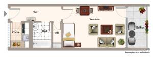 Kapitalanlage oder Eigennutzung...attraktives, bezugsfreies 1-Zi.-Apartment in ER-Büchenbach – 91056 Erlangen – Vorschaubild 2