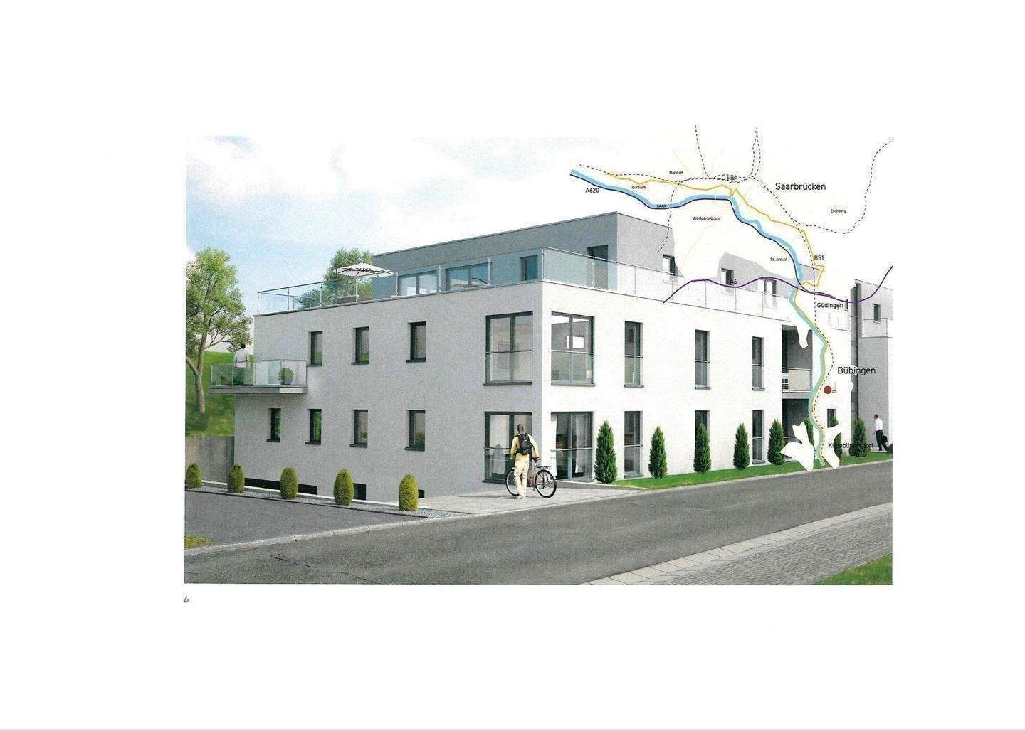 Penthaus, Dachterrasse ,2 Bäder, exclusive Küche und Klimaanlage , 2 Tiefgaragenplätze – Saarbrücken – Vorschaubild 6