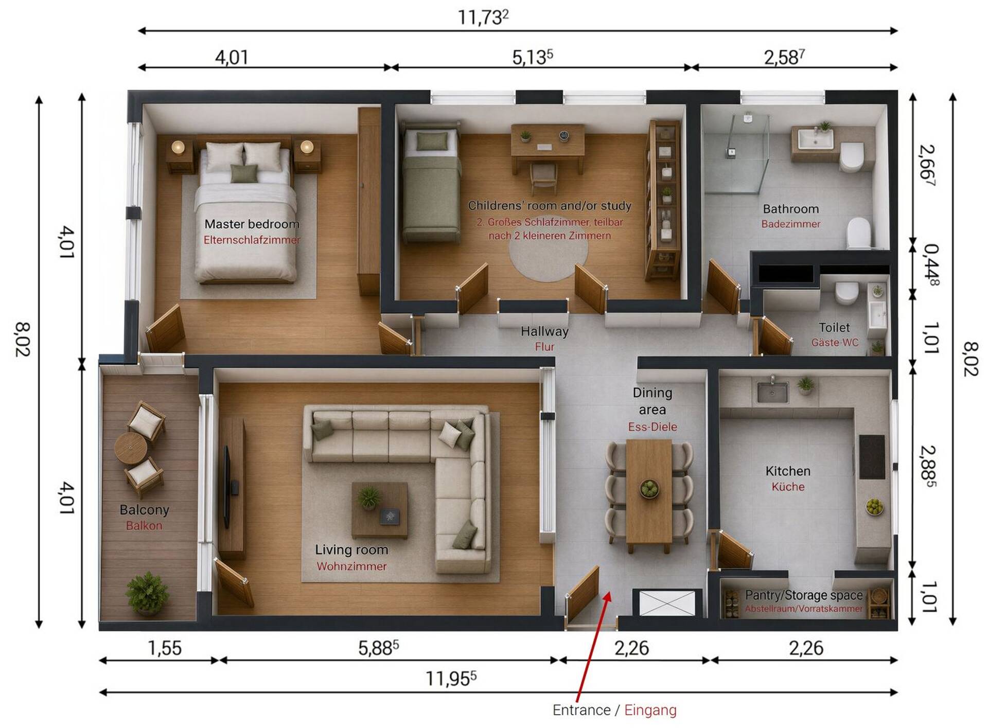 Etagenwohnung in 71229 Leonberg mit 88 m² kaufen