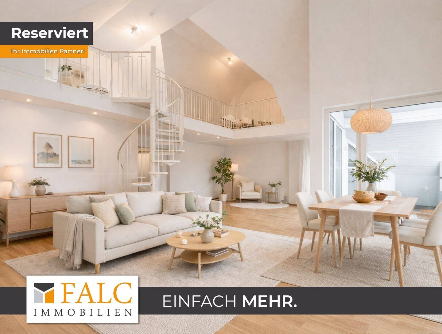 Licht, Raum und Galerie: Stilvolle Maisonette-Wohnung mit Westbalkon!