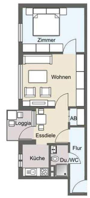 Ruhige 2-Zimmer Wohnung mit Balkon, Blick ins Grüne – 44379 Dortmund – Vorschaubild 2