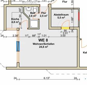 Selbst einziehen oder für KA, Vermietet, renoviert, 540€/Monat, Apartment, ca. 40m², 1,5 ZKB, inkl. EBK. – 67067 Ludwigshafen am Rhein – Vorschaubild 4