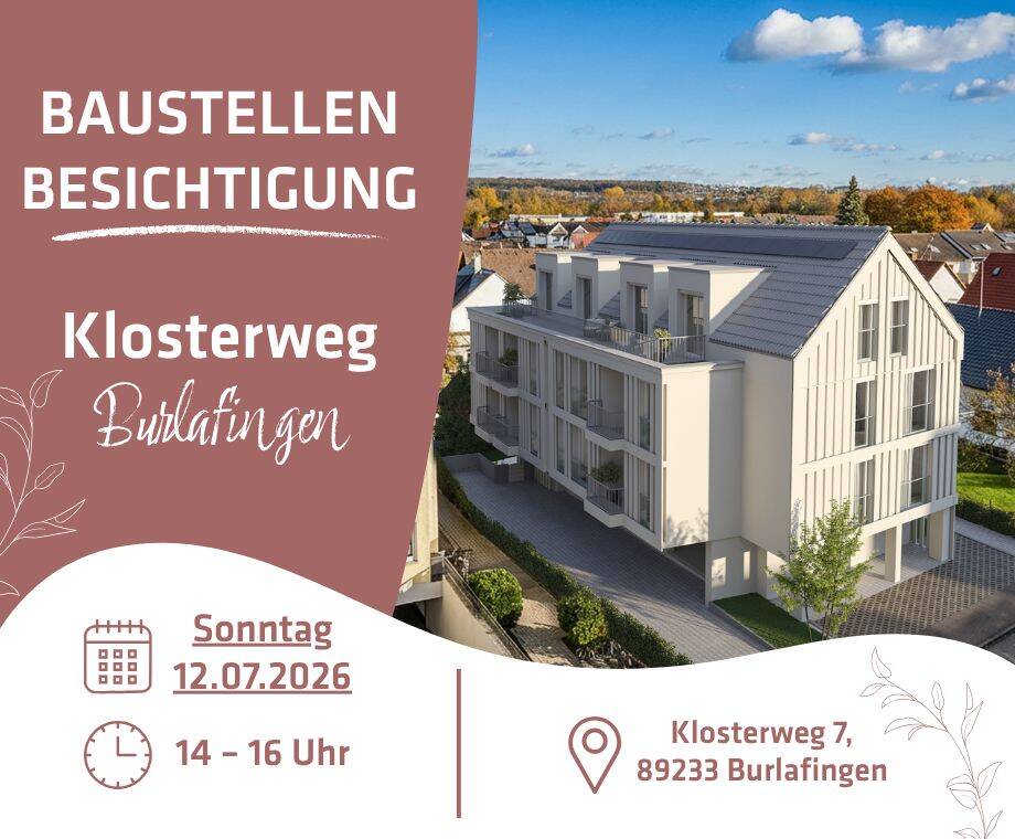 2-ZIMMER ETW IM EG MIT LOGGIA | WOHNEN IM KLOSTERWEG IN BURLAFINGEN