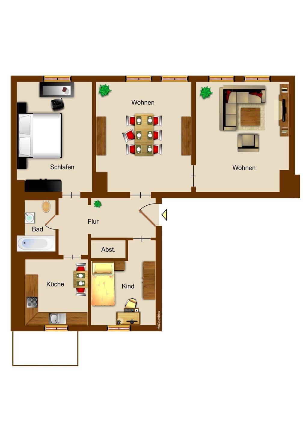 *Modern und Stilvoll* hochwertige Einbauküche und Balkon - Stellplatz mögl. – Magdeburg – Vorschaubild 3