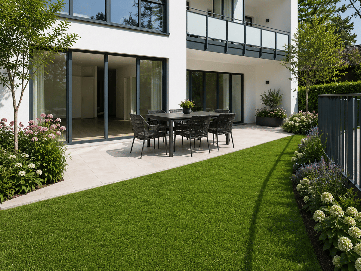 Haus im Haus - Neubau - Erstbezug: 4-Zimmer-Erdgeschosswohnung mit 300 m² großem Süd-West-Garten – 22549 Hamburg – Bild 1 von 8