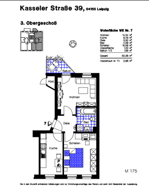 Ruhig gelegen, nette 2 Zi-Wohnung mit Balkon in Gohlis! – 4155 Leipzig – Vorschaubild 3