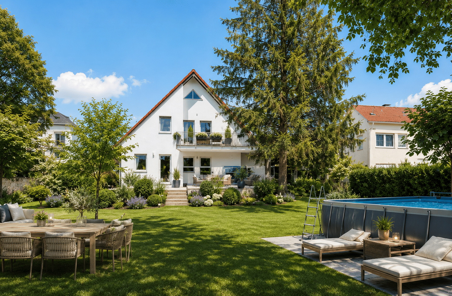 Modernes A+ Energieeffizienzhaus mit PV auf ca. 1.250 m² Traum-Grundstück
