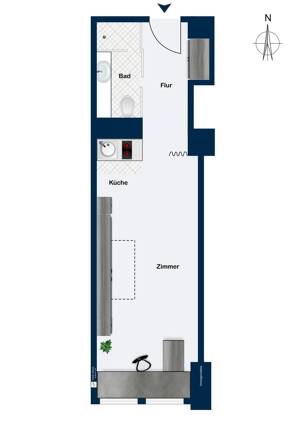 Gehoben möbliertes Apartment im Olympia-Tower – 80809 München – Vorschaubild 9