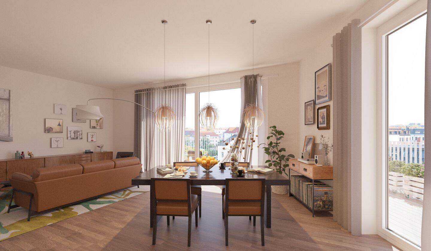 * Erstbezug * Traumwohnung im Dach mit Penthouse-Flair & großer umlaufender Terrasse * – Leipzig – Vorschaubild 9