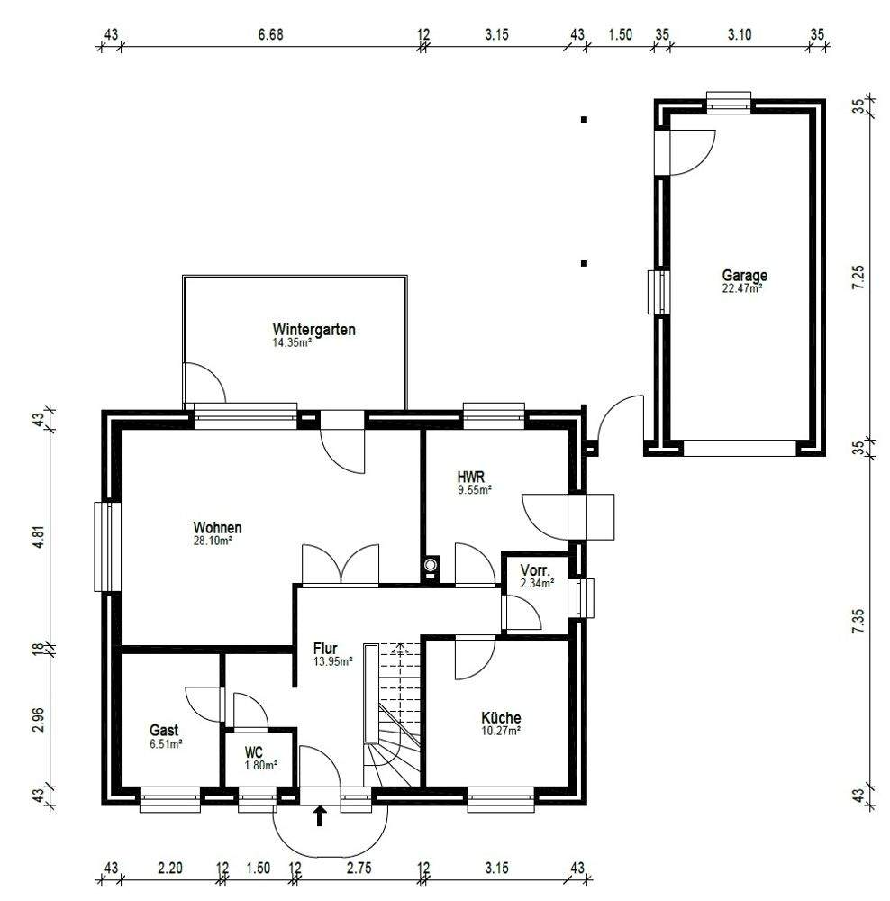 Solides Einfamilienhaus mit Garage in ruhiger, zentrumsnaher Lage in Niebüll – Niebüll – Vorschaubild 4