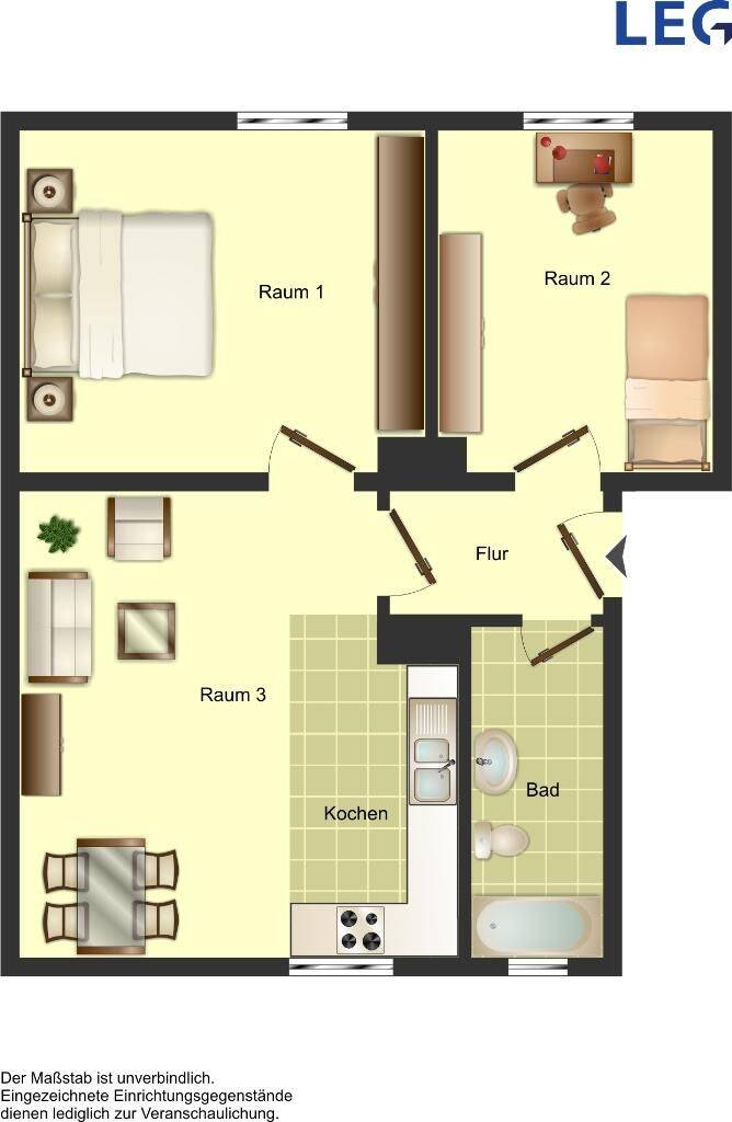 2-Zimmer-Wohnung in Hamm Herringen – Hamm – Vorschaubild 2