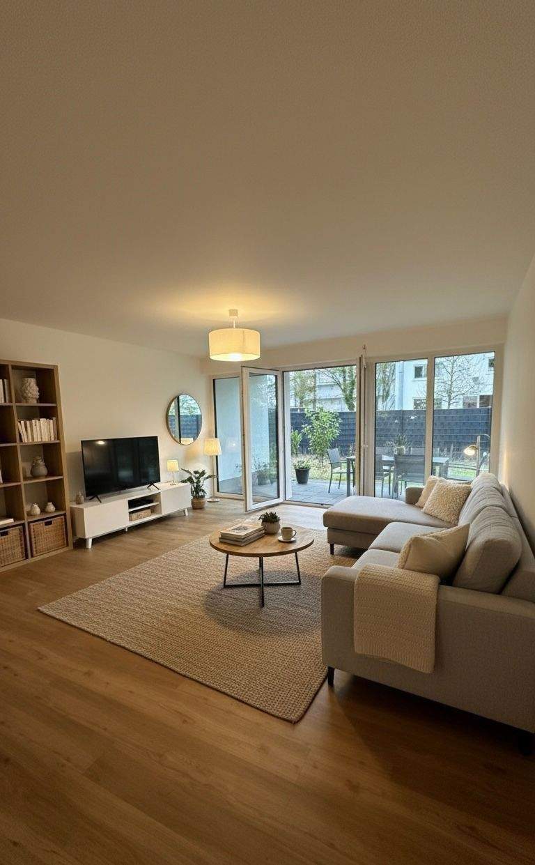Modernes Wohnen im Erstbezug: 3 Zimmer, Einbauküche, eigener Garten und Tiefgaragenstellplatz