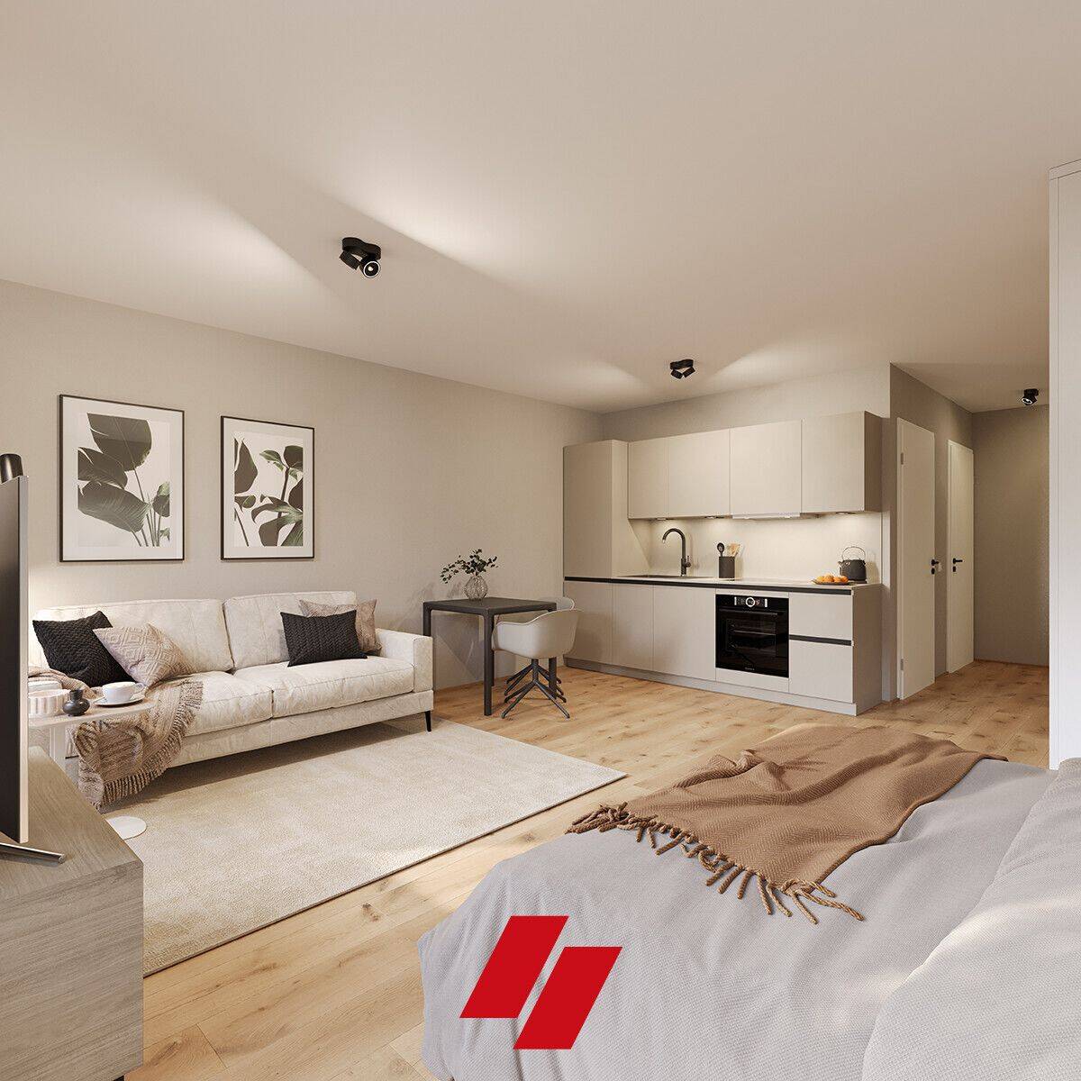 Neubau Erstbezug; Exklusives und hochwertig ausgestattetes1 Zi. EG-Appartement in Haus B – Bremen – Bild 1 von 4