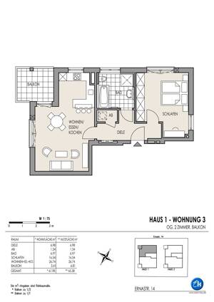 Charmante 2-Zi.-Whg., quadratischer SW-Balkon, Tageslicht-Bad, Lift, Einzelstellplatz TG – 81827 München – Vorschaubild 7
