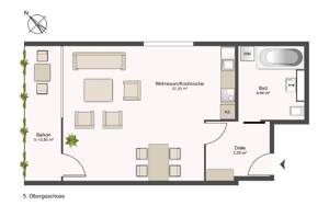 1-Zimmer-Wohnung München | Balkon | Aufzug | A+ saniert | Vermietet | Erbpacht – 81241 München – Vorschaubild 2