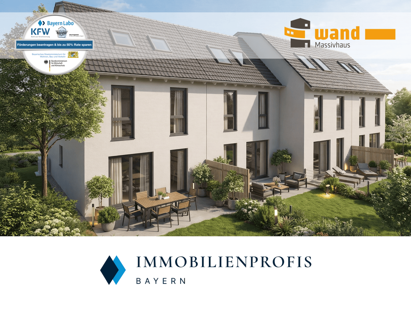 Neubau Fasangarten: Reihenmittelhaus in massiver Bauqualität | Energie A+ | TOP LAGE & S-Bahn Nähe