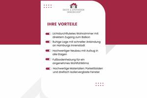 Komfortable 2-Zimmer-Neubauwohnung - Barrierefrei, modern und mit Balkon – 22529 Hamburg – Vorschaubild 2
