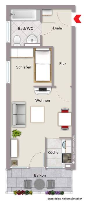 1-Zi.-Apartment in ER-Bruck...Kapitalanlage mit guter Rendite – 91052 Erlangen – Vorschaubild 2