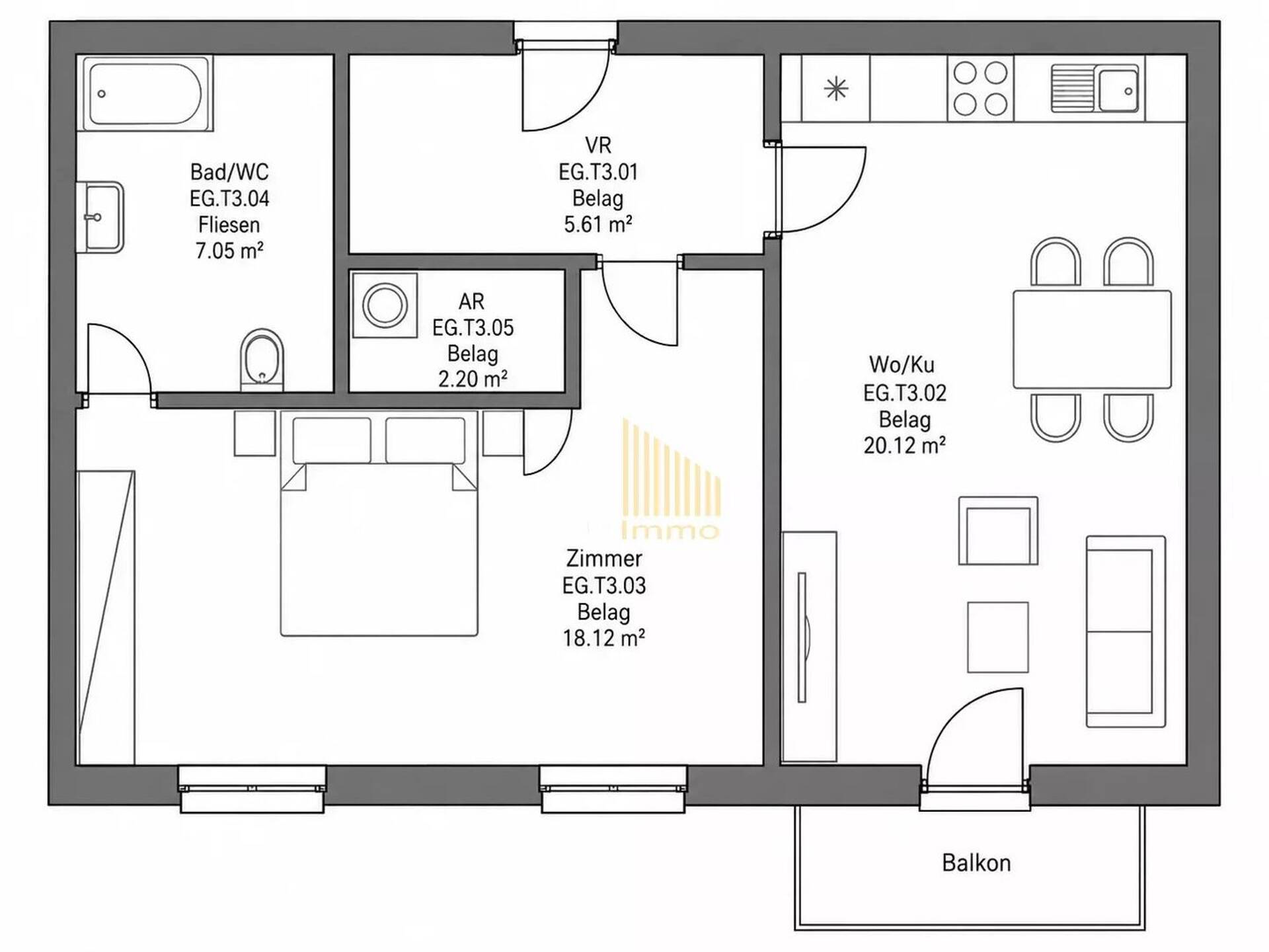 Etagenwohnung in 54634 Bitburg mit 55 m² kaufen