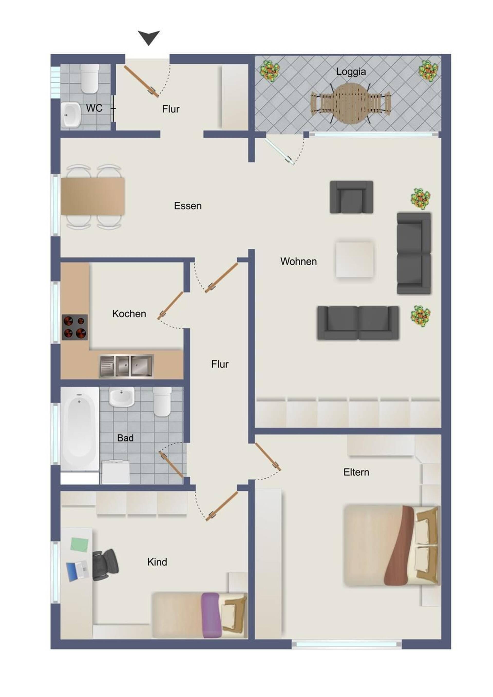 Etagenwohnung in 59075 Hamm mit 83,35 m² kaufen