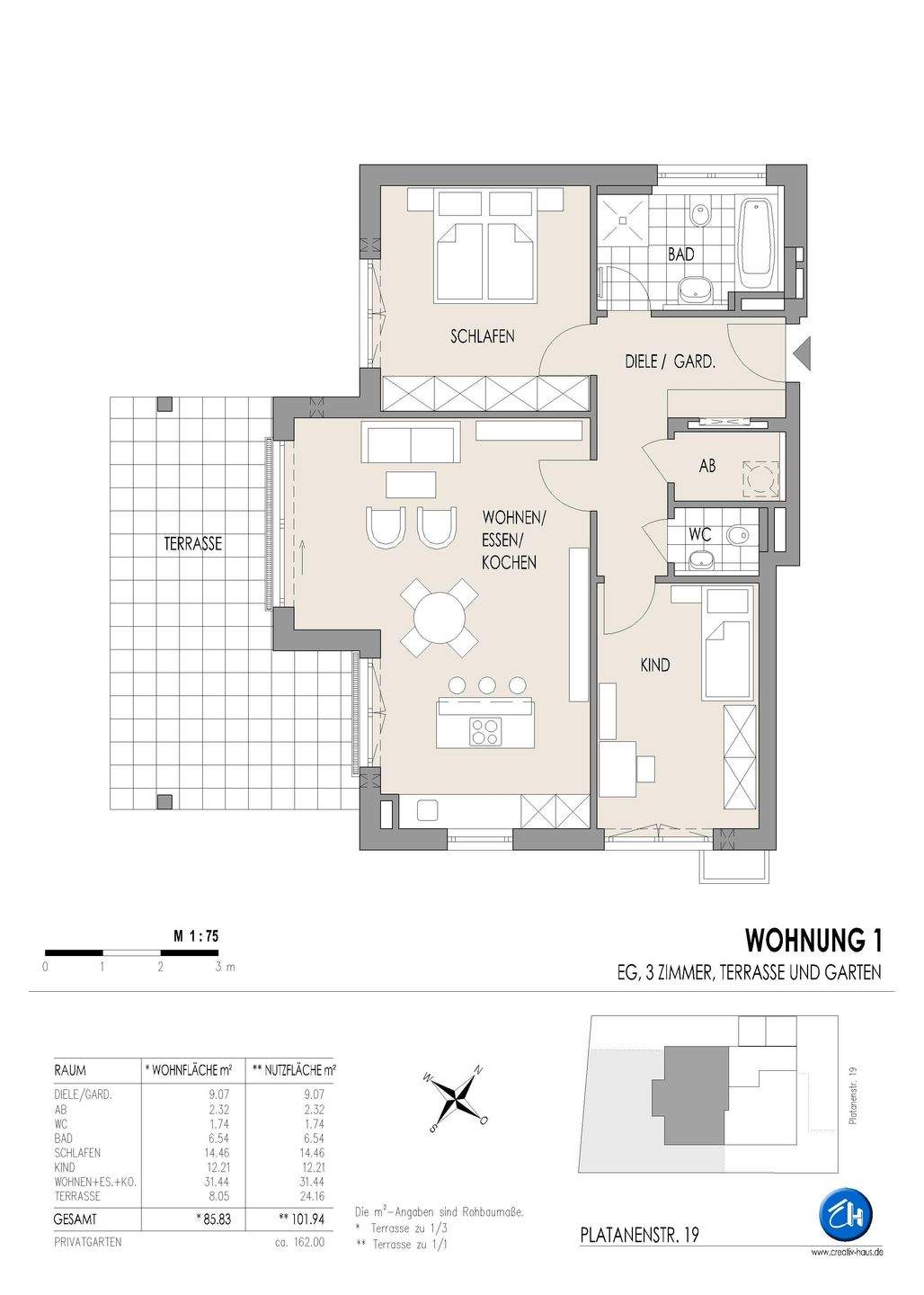Umzug noch 2026! Charmante 3-Zi.-Wohnung mit 162m² Privatgarten, Tageslichtbad + Gäste-WC – München – Vorschaubild 6