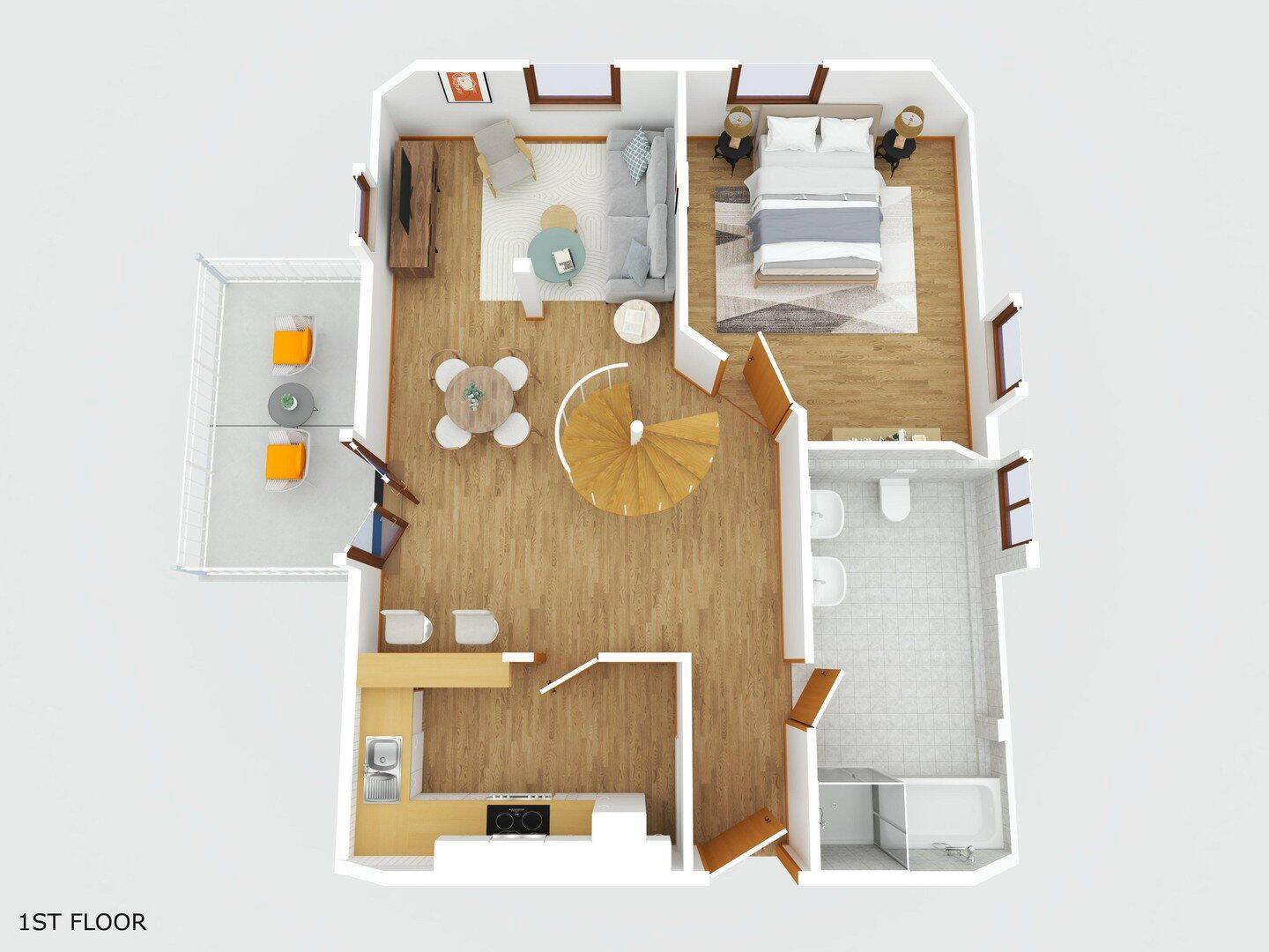 Helle 3-Zi.-Maisonette mit Empore, Balkon & Einbauküche in Schönebürg