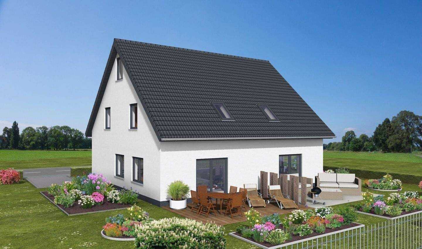 +++NEUBAU+++ Moderne Doppelhaushälfte inklusive Grundstück in Stralsund zu verkaufen – Stralsund – Bild 1 von 6