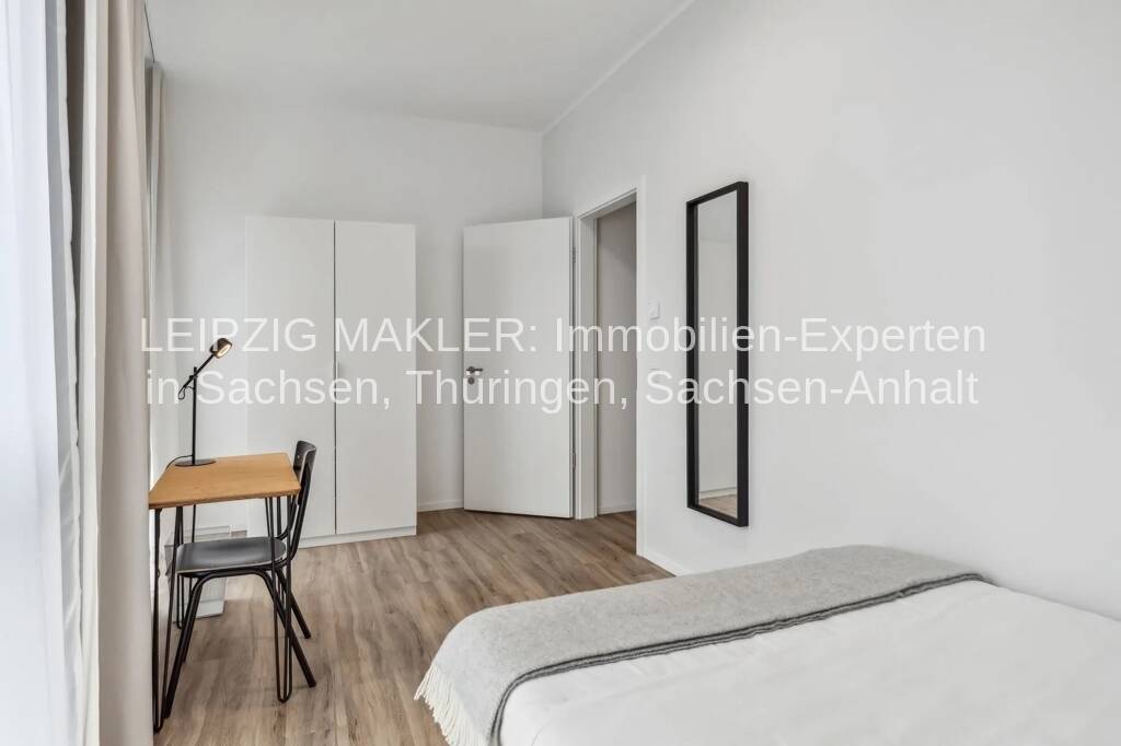 Privates, möbliertes Zimmer im modernen Co-Living Apartment - All-Inclusive im Zentrum von Leipzig – Leipzig – Vorschaubild 5