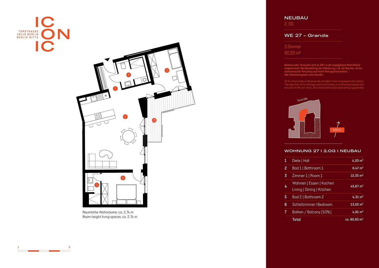 Berlin Mitte: KfW40 Neubau - Ruhige 3-Zimmer-Wohnung mit Balkon zum Innenhof – Berlin – Vorschaubild 2