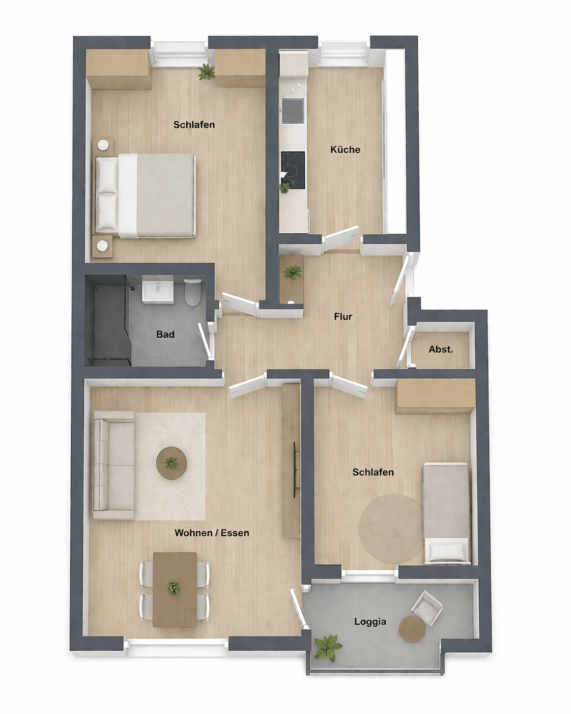 Wunderschöne 3-Zimmer Wohnung mit Balkon und praktischen Grundriss! Ruhig, Grün, verkehrsgünstig. München-Hadern – München – Vorschaubild 2