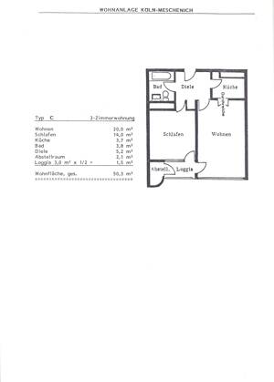 Zwei Zimmer Wohnung – 50997 Köln – Vorschaubild 4