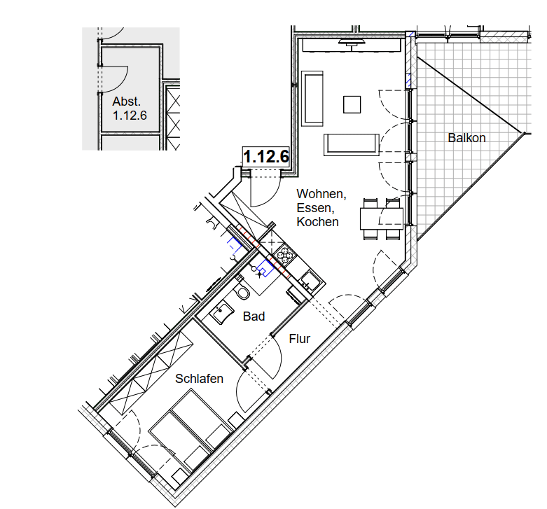 Wunderschöne Wohnung im 1.OG mit Balkon & Blick ins Grüne – Hamm – Vorschaubild 7