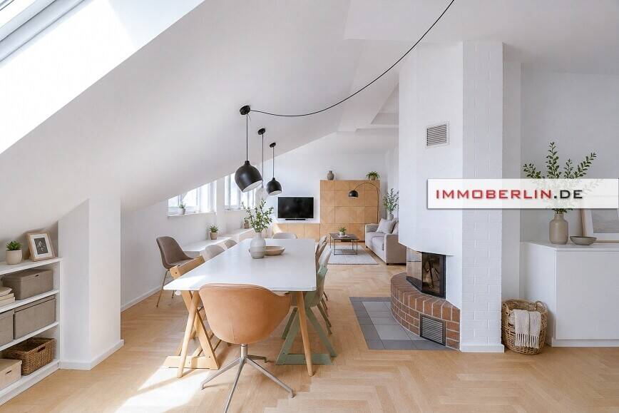 IMMOBERLIN.DE - Lichtdurchflutete Dachgeschosswohnung mit Südwestterrasse & Lift in Toplage – Berlin – Bild 1 von 9