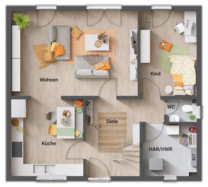 massiv gebautes Haus Flair 125, Preis inkl. Grundstück – Hauptstuhl – Vorschaubild 9