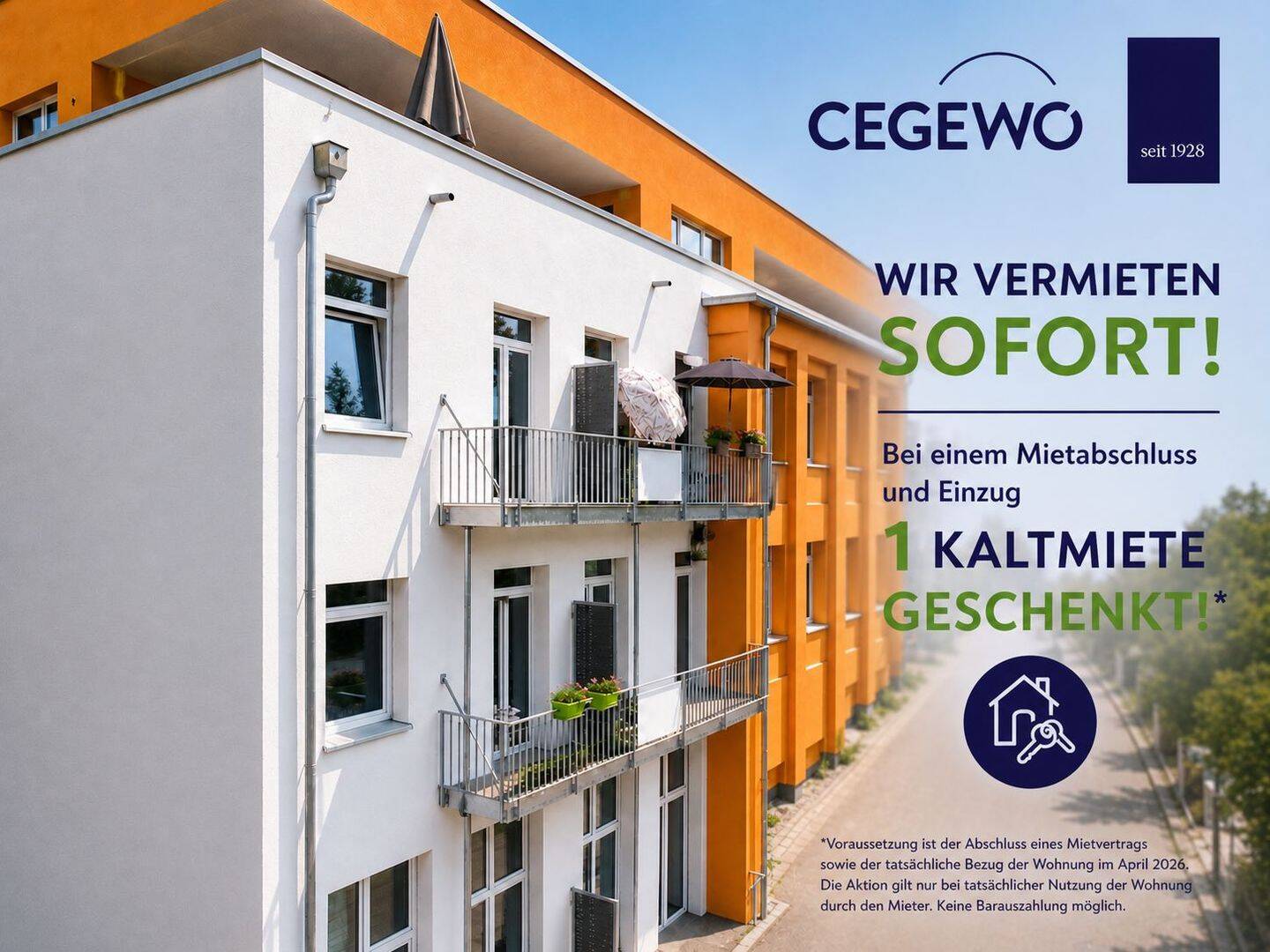 Moderne 3 - Raum Wohnung mit Balkon, Aufzug, Stellplatz