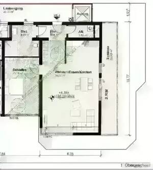 Trier-Zentrum-Viehmarkt / 2 Zimmer-Wohnung / Einbauküche / Fußbodenheizung / Balkon / Aufzug / Fitnessstudio – 54290 Trier – Vorschaubild 9