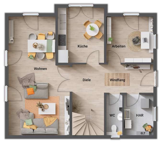 Lichthaus 152, Preis inkl. Grundstück, massiv gebaut – Plein – Vorschaubild 7