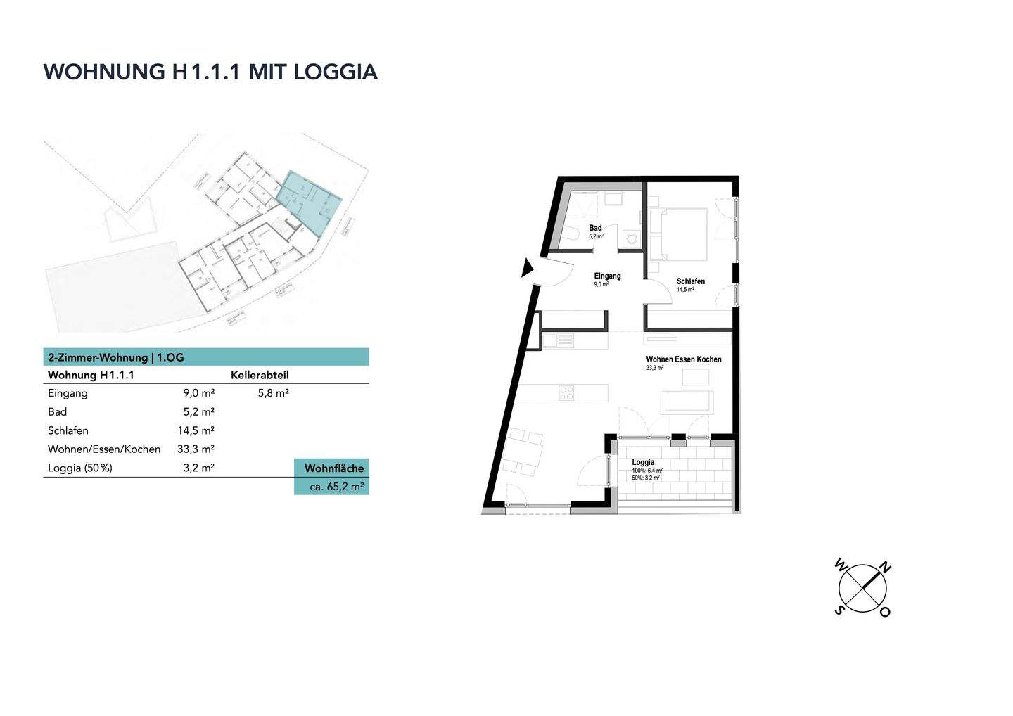 2-Zi. - Eigentumswohnung im ILLERPARK mit Loggia | 65,2 m² | Erstbezug (1.1.1) – Neu-Ulm – Vorschaubild 4