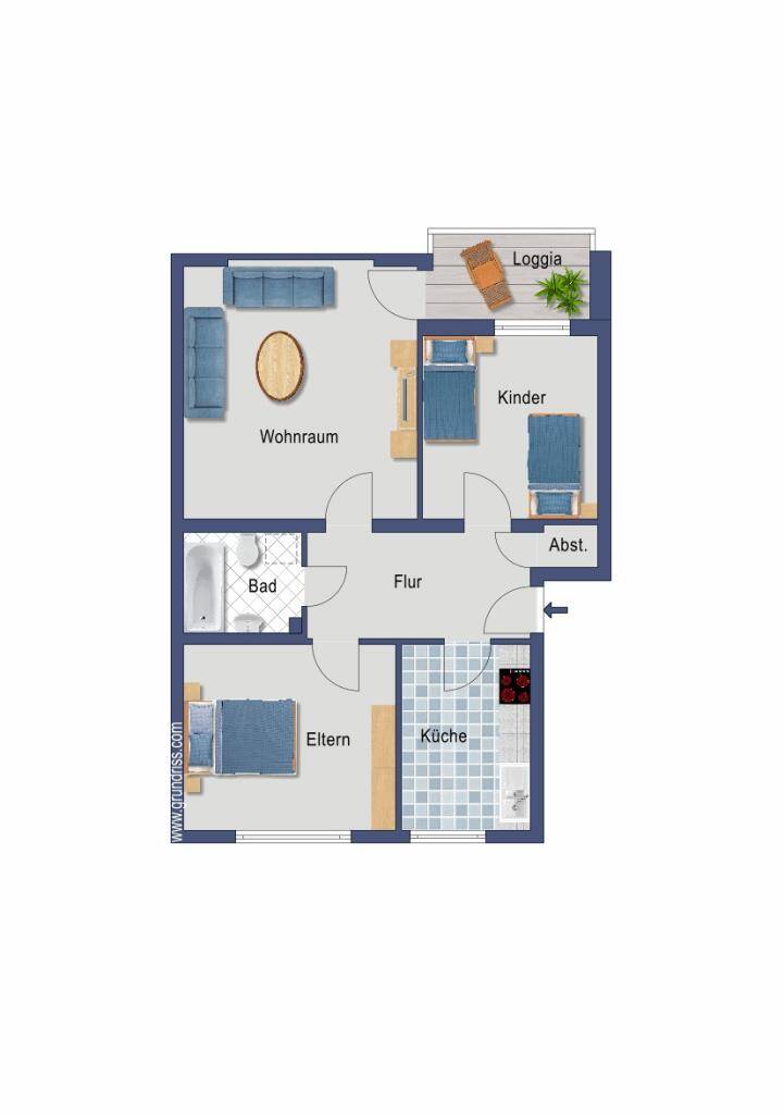 Kapitalanlage: 3 Zimmer Wohnung mit Balkon im Erdgeschoss – Düsseldorf – Vorschaubild 2