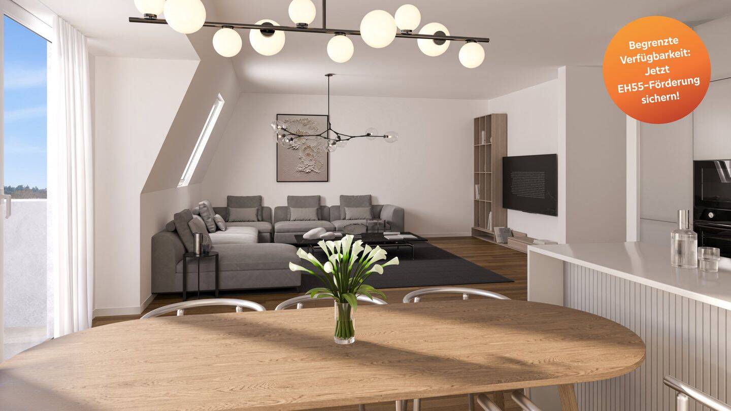 Ruhig in zweiter Reihe: Exklusive 3-Zimmer-Penthousewohnung in Toplage von Bad Nauheim
