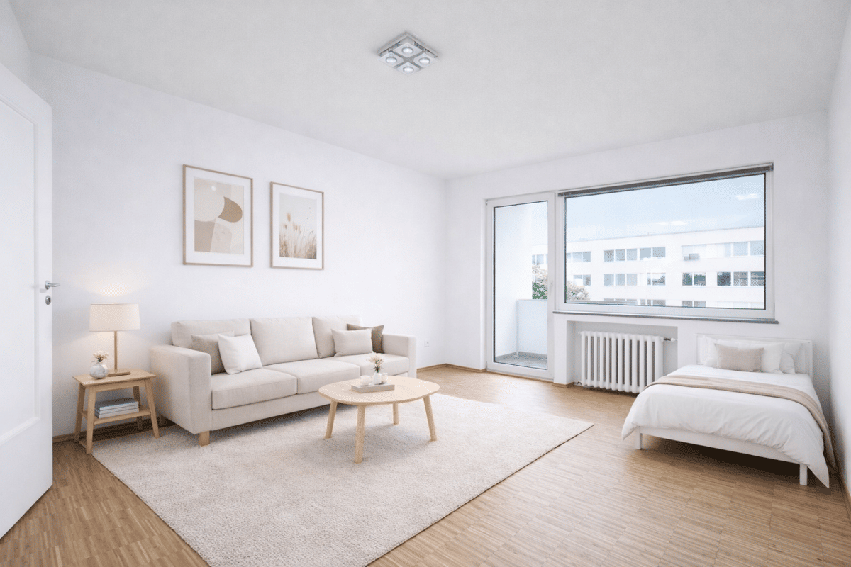Erstbezug nach Sanierung! 6 % Rendite möglich Super zentrales XL-Appartement mit Balkon in Top Lage! – 40479 Düsseldorf – Bild 1 von 9