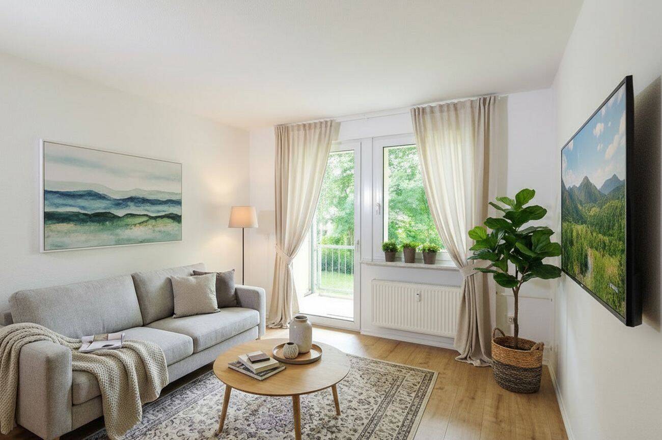 den Sommer auf dem Balkon genießen dazu Bad mit Wanne, Dusche, Fenster – Chemnitz – Vorschaubild 3