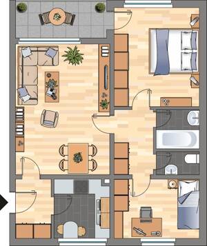 Charmante 3-Zimmer-Wohnung mit neuem Bad und Schallschutzfenstern in Wolfsburg – 38448 Wolfsburg – Vorschaubild 2