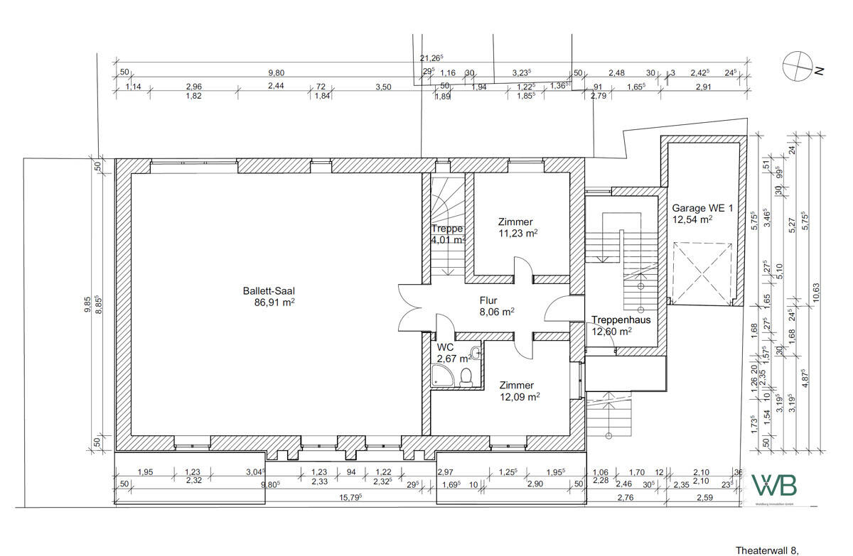 3 Wohnungen von 5 + Balkon - renovierungsbedürftig - Theaterwall Braunschweig – Braunschweig – Vorschaubild 7