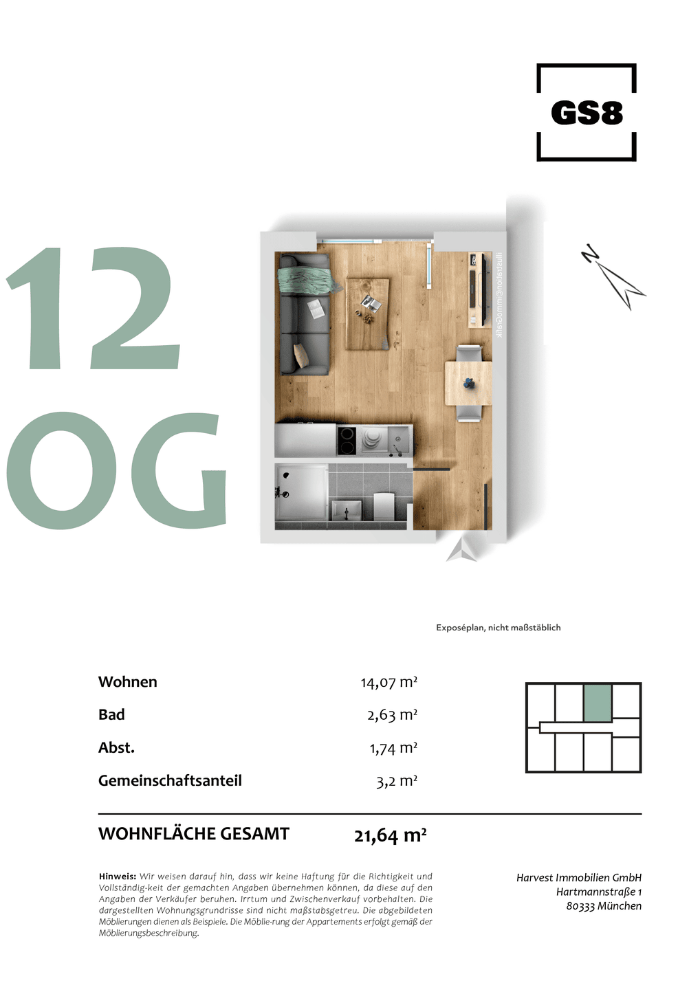 Neubau-Studentenappartement im 1. Obergeschoss – attraktive Kapitalanlage – München – Vorschaubild 2