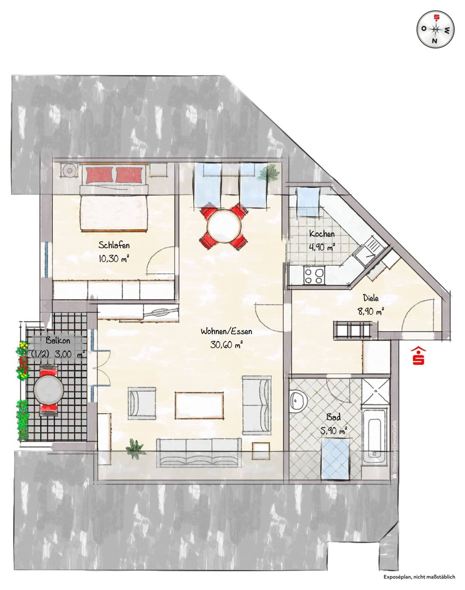 Etagenwohnung in 86956 Schongau mit 63,6 m² kaufen