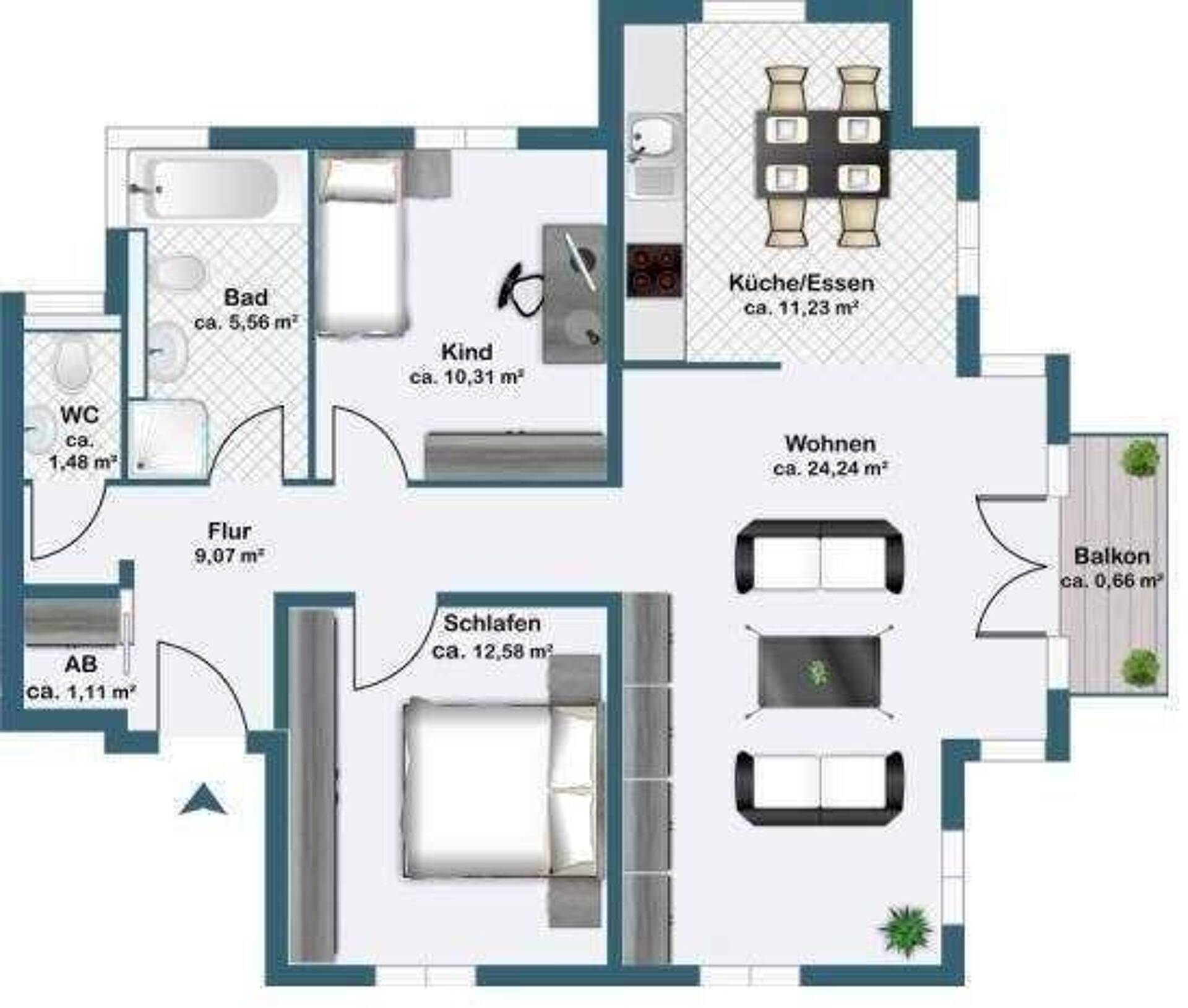 Etagenwohnung in 07743 Jena mit 76,24 m² kaufen